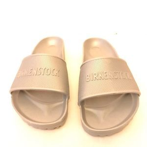 Birkenstock Metallic Silver Slides